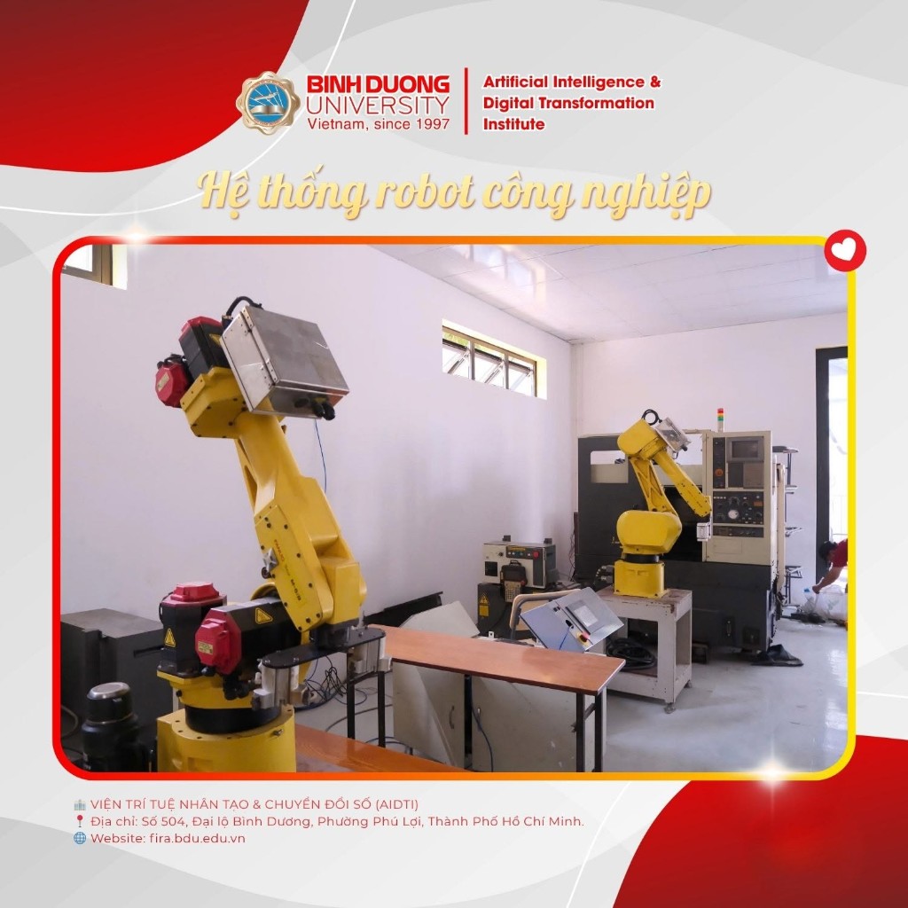 Phòng lab robot công nghiệp FANUC tại Viện AIDTI