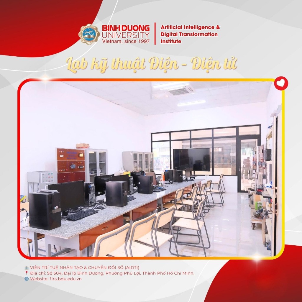 Phòng lab máy tính kỹ thuật Điện – Điện tử tại Viện AIDTI